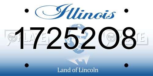 17252O8 Illinois License Plate