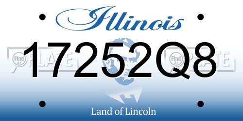 17252Q8 Illinois License Plate