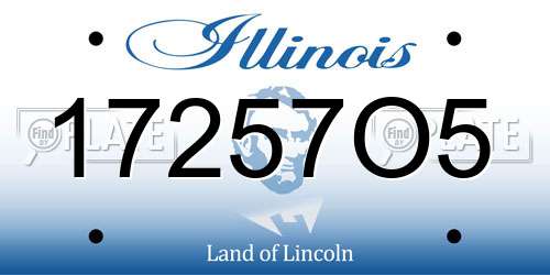 17257O5 Illinois License Plate