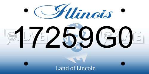 17259G0 Illinois License Plate