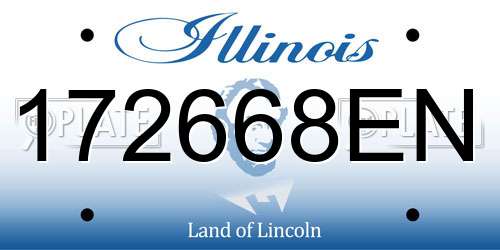 172668EN Illinois License Plate