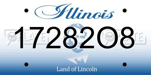 17282O8 Illinois License Plate