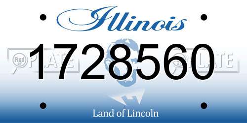 1728560 Illinois License Plate