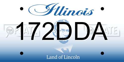 172DDA Illinois License Plate