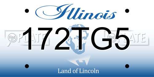 172TG5 Illinois License Plate