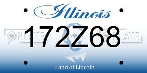 172Z68 Illinois License Plate