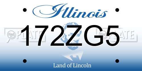 172ZG5 Illinois License Plate