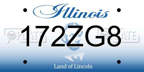 172ZG8 Illinois License Plate