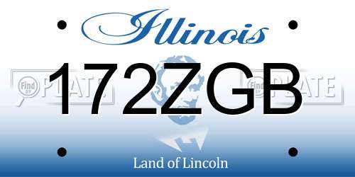 172ZGB Illinois License Plate