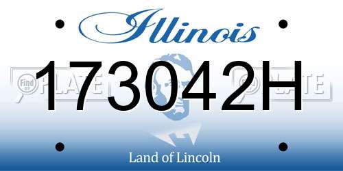 173042H Illinois License Plate