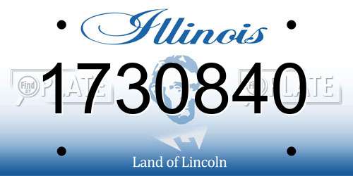 1730840 Illinois License Plate