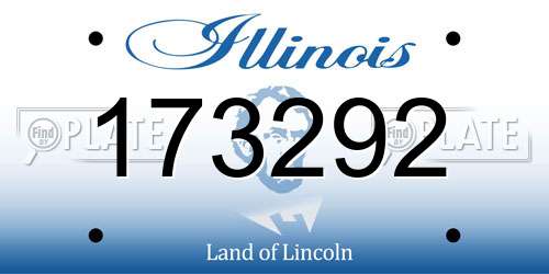 173292 Illinois License Plate