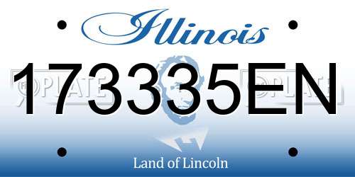 173335EN Illinois License Plate
