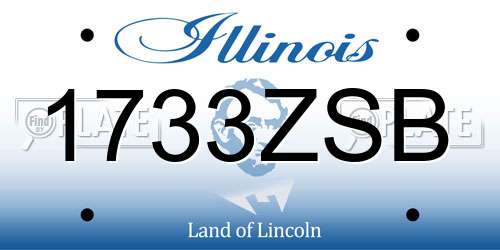1733ZSB Illinois License Plate