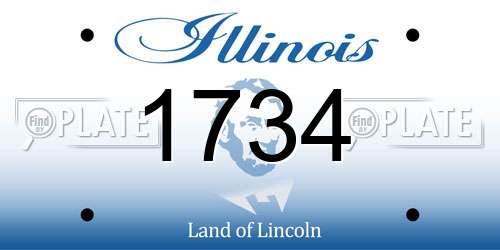 1734 Illinois License Plate
