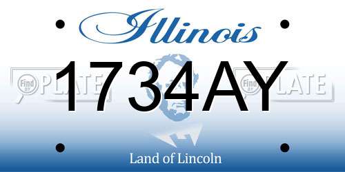 1734AY Illinois License Plate