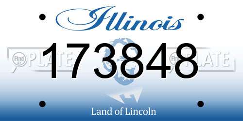 173848 Illinois License Plate