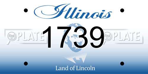 1739 Illinois License Plate