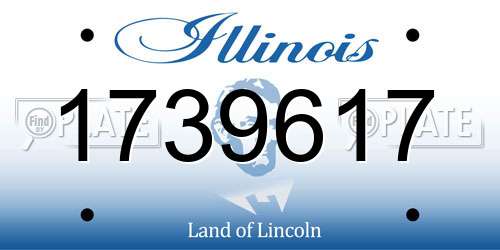 1739617 Illinois License Plate