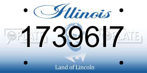 17396I7 Illinois License Plate