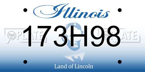 173H98 Illinois License Plate