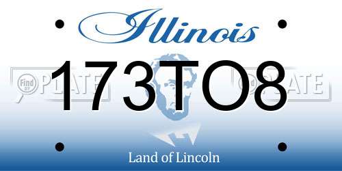 173TO8 Illinois License Plate
