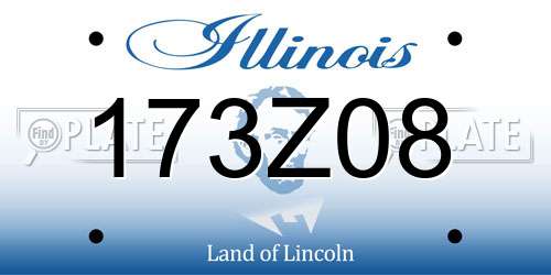 173Z08 Illinois License Plate