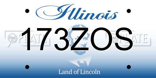 173ZOS Illinois License Plate