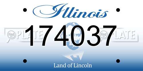 174037 Illinois License Plate