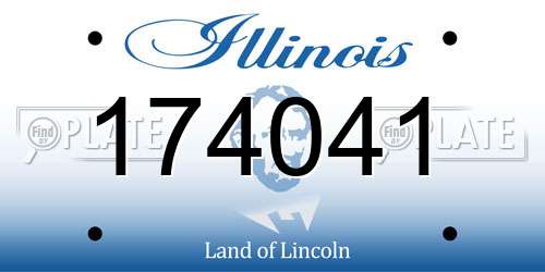174041 Illinois License Plate