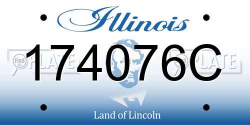 174076C Illinois License Plate