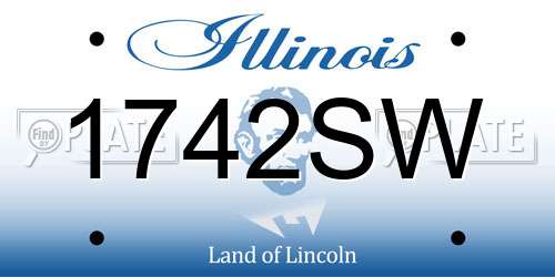 1742SW Illinois License Plate