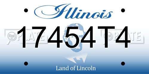 17454T4 Illinois License Plate