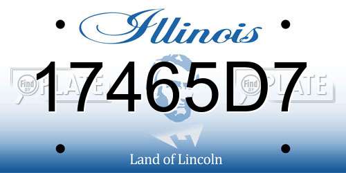 17465D7 Illinois License Plate