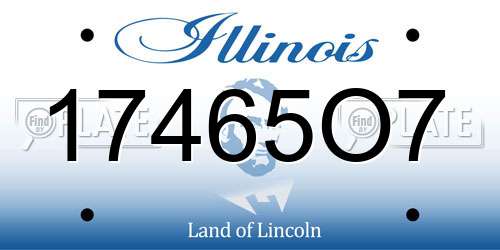 17465O7 Illinois License Plate