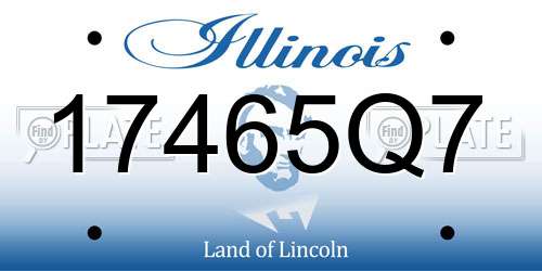 17465Q7 Illinois License Plate