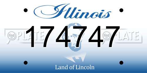 174747 Illinois License Plate