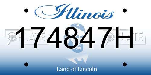 174847H Illinois License Plate