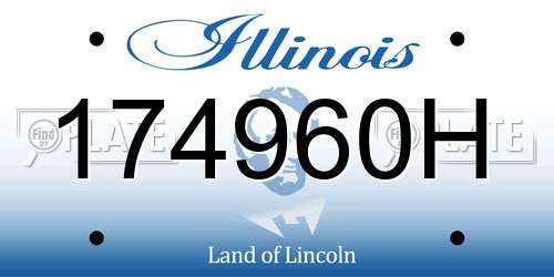 174960H Illinois License Plate