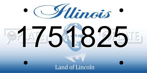 1751825 Illinois License Plate