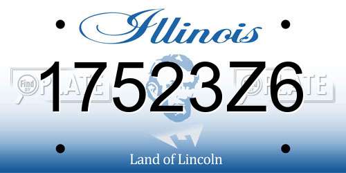 17523Z6 Illinois License Plate