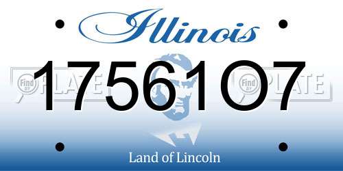 17561O7 Illinois License Plate