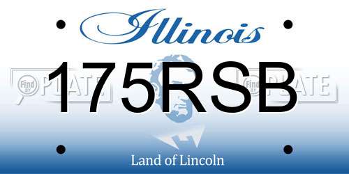 175RSB Illinois License Plate