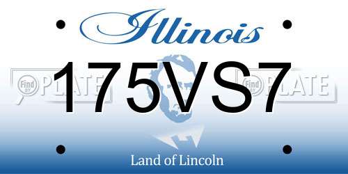 175VS7 Illinois License Plate