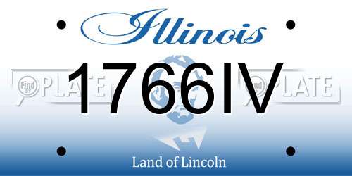 1766IV Illinois License Plate