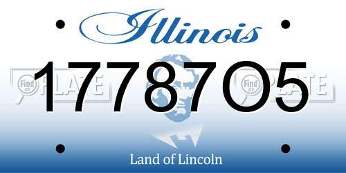 17787O5 Illinois License Plate