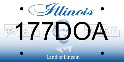 177DOA Illinois License Plate