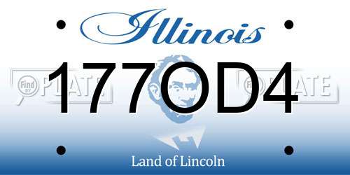 177OD4 Illinois License Plate