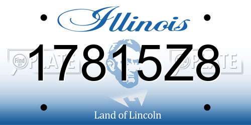 17815Z8 Illinois License Plate