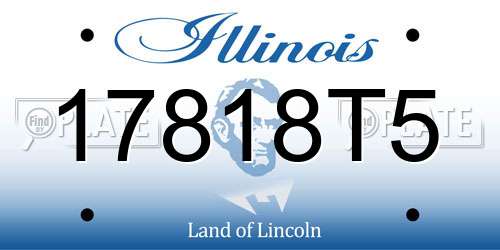 17818T5 Illinois License Plate